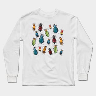 Tropical bugs - creepy crawlers repeat pattern Long Sleeve T-Shirt